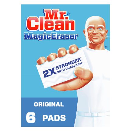 Magic Eraser Original Cleaning Pads, Multi Purpose Cleaner, Bathroom Cleaning Supplies, All Purpose Cleaner, White, 6 Count